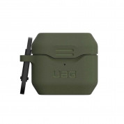 Urban Armor Gear Standard Issue Silicone Case 001 - удароустойчив силиконов калъф с карабинер за Apple Airpods 3 (тъмнозелен) 4