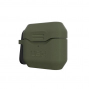 Urban Armor Gear Standard Issue Silicone Case 001 - удароустойчив силиконов калъф с карабинер за Apple Airpods 3 (тъмнозелен) 2