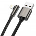 Baseus Legend Elbow Lightning to USB Cable 2.4A (CALCS-01) - USB към Lightning кабел за Apple устройства с Lightning порт (100 см) (черен) 2