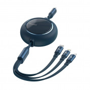 Baseus Bright Mirror 3-in-1 Retractable USB-C Cable PD 100W (CAMLC-AMJ03) - универсален USB-C кабел с Lightning, microUSB и USB-C конектори (120 см) (син) 3