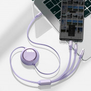 Baseus Bright Mirror 3-in-1 Retractable USB-C Cable PD 100W (CAMLC-AMJ05) with micro USB, Lightning and USB-C connectors (120 cm) (violet) 9