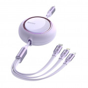 Baseus Bright Mirror 3-in-1 Retractable USB-C Cable PD 100W (CAMLC-AMJ05) with micro USB, Lightning and USB-C connectors (120 cm) (violet) 2