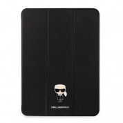 Karl Lagerfeld Saffiano Karl Metal Logo Folio Case - дизайнерски кожен кейс с поставка за iPad Pro 11 M1 (2021), iPad Pro 11 (2020), iPad Pro 11 (2018) (черен) 1