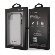 BMW M Metallic Black Edges Hard Case - хибриден удароустойчив кейс за iPhone 11 (черен-прозрачен) 5