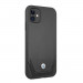 BMW Signature Leather Lower Stripe Leather Case - кожен кейс (естествена кожа) за iPhone 11 (черен) 2