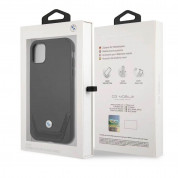 BMW Signature Leather Lower Stripe Leather Case - кожен кейс (естествена кожа) за iPhone 11 (черен) 5