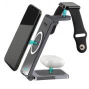 4smarts Wireless Charger UltiMag TrioFold 22.5W - тройна поставка (пад) за безжично зареждане за iPhone с Magsafe, Apple Watch и AirPods (черен)