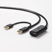 Ugreen 2 x USB 2.0 Extension Cable - удължителен USB кабел с две мъжки USB (500 см) (черен) 1