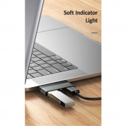 USAMS USB-C Mini Hub 2xUSB With MicroSD - мултифункционален хъб за свързване на допълнителна периферия за MacBook, iPad Pro и мобилни устройства с USB-C порт (тъмносив) 8