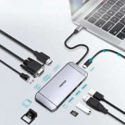 Choetech 9-in-1 USB-C Hub - мултифункционален хъб за свързване на допълнителна периферия за устройства с USB-C (тъмносив) 3
