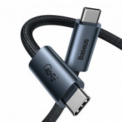 Baseus Flash Series USB4 Cable USB-C to USB-C 8K, 100W, 40Gbps (CASS010014) - здрав USB4 кабел с въжена оплетка за устройства с USB-C порт (100 см) (черен)