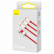 Baseus Year of the Tiger 3-in-1 USB Cable (CASX010009) - универсален USB кабел с Lightning, microUSB и USB-C конектори (120 см) (червен) 6