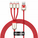 Baseus Year of the Tiger 3-in-1 USB Cable (CASX010009) - универсален USB кабел с Lightning, microUSB и USB-C конектори (120 см) (червен) 1