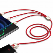 Baseus Year of the Tiger 3-in-1 USB Cable (CASX010009) - универсален USB кабел с Lightning, microUSB и USB-C конектори (120 см) (червен) 4