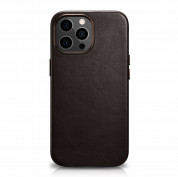 iCarer Leather Oil Wax MagSafe Case - кожен (естествена кожа) кейс с MagSafe за iPhone 13 Pro (кафяв)
