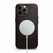 iCarer Leather Oil Wax MagSafe Case - кожен (естествена кожа) кейс с MagSafe за iPhone 13 Pro (кафяв) 1