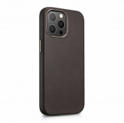 iCarer Leather Oil Wax MagSafe Case - кожен (естествена кожа) кейс с MagSafe за iPhone 13 Pro (кафяв) 5