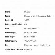 Baseus 4xAA 1920mAh Batteries (PCWH000311) - 4 броя презареждаеми батерии AA 1920mAh 10