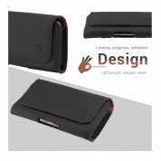 Honju Horizon Smooth Belt Leather Case Universal - кожен (естествена кожа) калъф за iPhone 13 Pro Max, 12 Pro Max и смартофни с размери до 170 x 85 мм (черен) 12