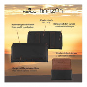 Honju Horizon Smooth Belt Leather Case Universal - кожен (естествена кожа) калъф за iPhone 13 Pro Max, 12 Pro Max и смартофни с размери до 170 x 85 мм (черен) 13