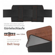 Honju Horizon Smooth Belt Leather Case Universal - кожен (естествена кожа) калъф за iPhone 13 Pro Max, 12 Pro Max и смартофни с размери до 170 x 85 мм (черен) 10