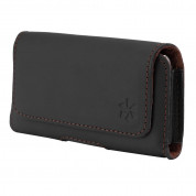 Honju Horizon Smooth Belt Leather Case Universal - кожен (естествена кожа) калъф за iPhone 13 Pro Max, 12 Pro Max и смартофни с размери до 170 x 85 мм (черен) 4