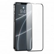 Baseus Full Screen Tempered Glass (SGQP010201) - стъклено защитно покритие за целия дисплей на iPhone 13 Pro Max (прозрачен-черен) (2 броя) 2