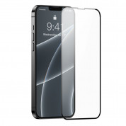 Baseus Full Screen Porcelain Tempered Glass (SGQP030101) - стъклено защитно покритие за целия дисплей на iPhone 13, iPhone 13 Pro (прозрачен-черен) (2 броя) 5