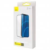 Baseus Full Screen Porcelain Tempered Glass (SGQP030101) - стъклено защитно покритие за целия дисплей на iPhone 13, iPhone 13 Pro (прозрачен-черен) (2 броя) 7