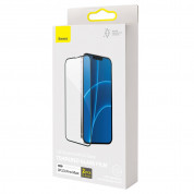 Baseus Full Screen Porcelain Tempered Glass (SGQP030201) - стъклено защитно покритие за целия дисплей на iPhone 13 Pro Max (прозрачен-черен) (2 броя) 5