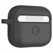 Spigen AirPods 3 Silicone Fit Case - силиконов калъф с карабинер за Apple AirPods 3 (тъмносив) 4