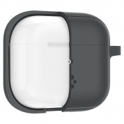 Spigen AirPods 3 Silicone Fit Case - силиконов калъф с карабинер за Apple AirPods 3 (тъмносив) 5