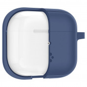 Spigen AirPods 3 Silicone Fit Case - силиконов калъф с карабинер за Apple AirPods 3 (тъмносин) 5