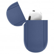 Spigen AirPods 3 Silicone Fit Case - силиконов калъф с карабинер за Apple AirPods 3 (тъмносин) 1
