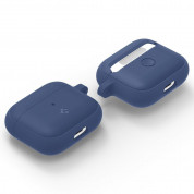 Spigen AirPods 3 Silicone Fit Case - силиконов калъф с карабинер за Apple AirPods 3 (тъмносин) 6
