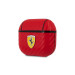 Ferrari PU Carbon Leather Case- дизайнерски кожен кейс за Apple Airpods 3 (червен) 1