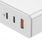 Baseus GaN 2 Pro Charger 120W (CCGAN-J02) - захранване за ел. мрежа за лаптопи, смартфони и таблети с USB-A и 2xUSB-C изходи с технология за бързо зареждане и USB-C кабел (бял) 4