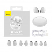 Baseus Bowie E2 TWS In-Ear Bluetooth Earbuds - водонепромукаеми безжични слушалки със зареждащ кейс (бял) 12