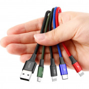 Baseus Fast 4-in-1 Charging Data Cable (CA1T4-A01) - универсален USB-A кабел с microUSB, 2xLightning и USB-C конектори (120 см) (черен) 9