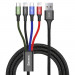 Baseus Fast 4-in-1 Charging Data Cable (CA1T4-A01) - универсален USB-A кабел с microUSB, 2xLightning и USB-C конектори (120 см) (черен) 1