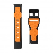 Urban Armor Gear Civilian Strap - изключително здрава силиконова каишка за Samsung Galaxy Watch и други часовници (22мм) (черен-оранжев) 2