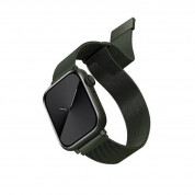 Uniq Dante Milanese Magnetic Stainless Steel Band - стоманена, неръждаема каишка за Apple Watch 42мм, 44мм, 45мм (зелен)