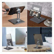 Tech-Protect Z11 Folding Aluminum Desktop Stand - сгъваема алуминиева поставка за мобилни телефони и таблети до 13 инча (сив) 4