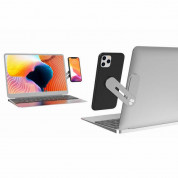 JC Magnetic Laptop Expand Aluminum Stand - сгъваема алуминиева поставка за мобилни телефони, закрепяща се към вашия лаптоп (сив)