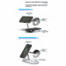 JC 5-in-1 Wireless Charger - тройна поставка (пад) за безжично зареждане за iPhone с MagSafe, Apple Watch, AirPods Pro и Qi съвместими мобилни устройства (бял) 5