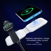 JC 2-in-1 MagSafe Wireless Charger - двойна поставка (пад) за безжично зареждане на iPhone с Magsafe, Apple Watch и Qi съвместими устройства (бял) 3