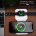 JC 2-in-1 MagSafe Wireless Charger - двойна поставка (пад) за безжично зареждане на iPhone с Magsafe, Apple Watch и Qi съвместими устройства (бял) 6