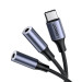 Ugreen Audio Splitter USB-C to 2x 3.5mm Cable - аудио разклонител (сплитер) за мобилни устройства с USB-C (27.5 см) (черен) 1