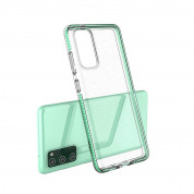 Spring TPU Gel Cover Case - силиконов (TPU) калъф за Samsung Galaxy S21 FE (прозрачен-черен)  3