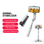 JC Gimbal Stabilizer Selfie Stick Tripod L09 -  захващащ стабилизатор за смартфони с възможност за трипод и селфи стик (бял) 1